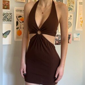 Brown halter top dress!